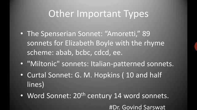 Sonnet, English Literature, for Undergraduate Students смотреть онлайн