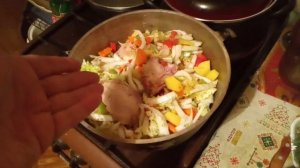 Овощное Рагу с Курицей в Казане.