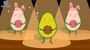 Авокадо играет на саксофоне и танцует / веселый музыкальный мультик