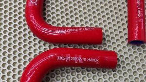 Патрубки шланги отопителя Г-31105 дв. Крайслер (к-т 4шт) силикон (красные). 31105-8120000