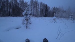 Опытный мотобуксировщик Альбатрос с лыжным модулем