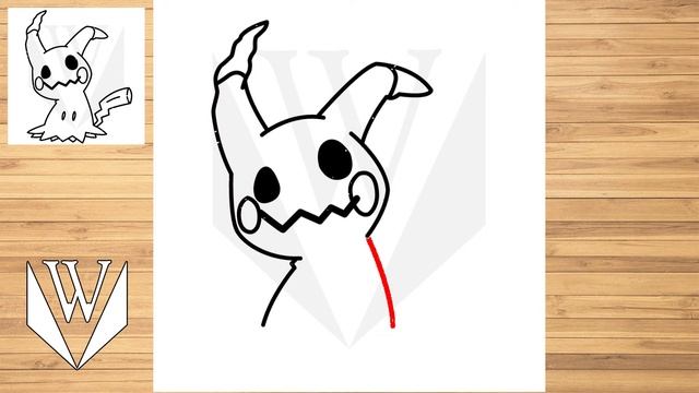 Как рисовать Мимикью покемон Шаг за шагом, легко для детей и начинающих. Учебник по рисованию. смотреть онлайн