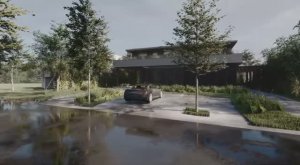 2 этажная вилла, зеленая кровля, современная архитектура, минимализм, каминный зал, стильный кабинет