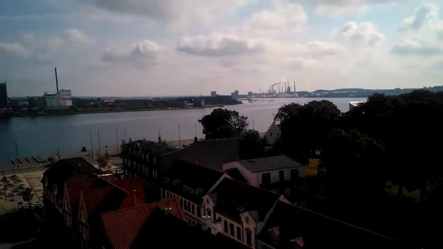 view of the Aalborg city center смотреть онлайн