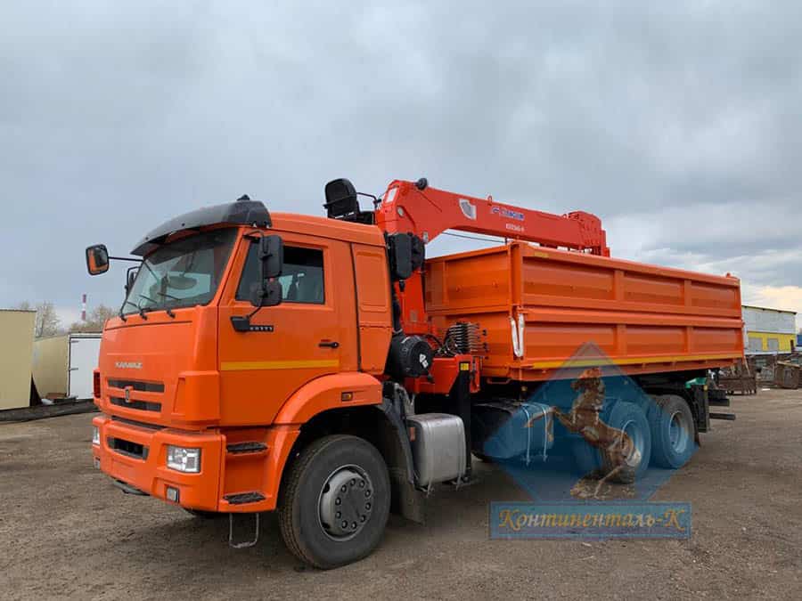 Разработали, изготовили и отдали Заказчику самосвал Камаз-65111 с КМУ Kanglim 1256 II