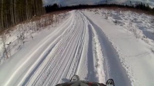на снегоходе рыбоход от Пятского озера до деревни