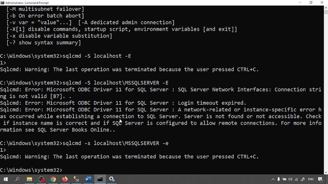 SQL Server DBA Tutorial 107 - Connect to SQL Server with SQLCMD in Windows