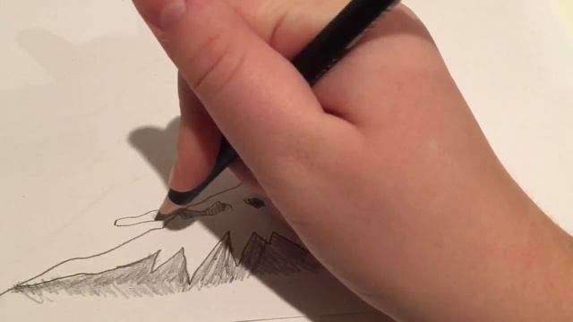 как нарисовать гору простым карандашом.