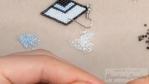 Серьги "Глаза". Серьги ромбы. Кирпичное плетение. Eye pattern earrings Subtitles