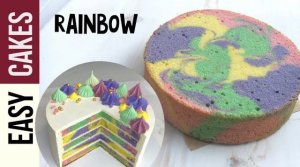 ВКУСНЫЙ РАДУЖНЫЙ БИСКВИТ. RAINBOW SPONGECAKE RECIPE.