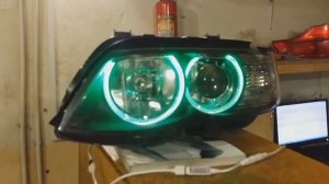 Ангельские глазки rgb на БМВ X5 Е53.  Ангельские глазки из светодиодов RGB.