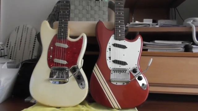 my Fender Mustang '65 white & '74 competition red смотреть онлайн