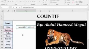 How to use countif formula and function in excel by @Microsoftacademy11