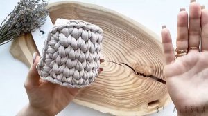 Анонс МК | Корзинка для ватных дисков | Корзинка из трикотажной пряжи