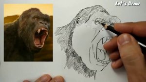 ASMR drawing king kong / how to draw king kong