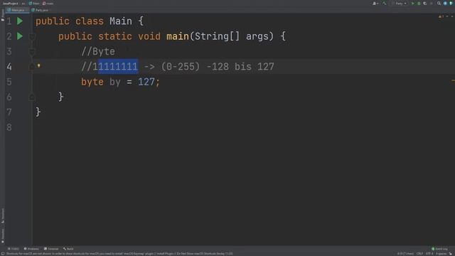 BITS, BYTES und BITWEISE OPERATOREN in Java  - Java Programmieren Lernen Deutsch - 44