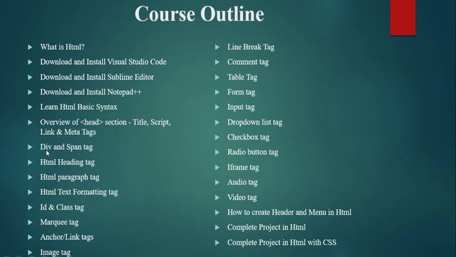 HTML5 Course Outline | HTML5 Full Course in 2023 | HTML5 Tutorial
