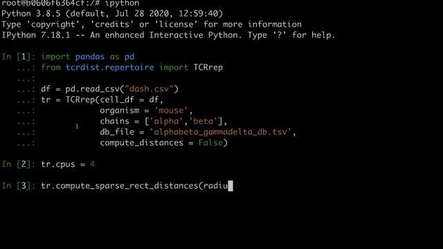 tcrdist3 with distances stored in a sparse representation смотреть онлайн