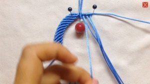 Macrame keychain tutorial - Another way to make a heart shape pattern - Làm móc khóa trái tim