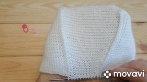 Чепчик (шапочка) для новорожденного спицами (0-3 мес.).