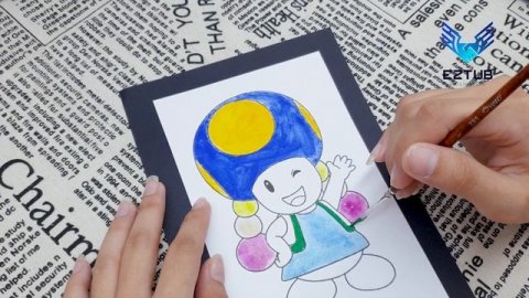 Step-by-Step Guide to Drawing a Cute Colorful Mushroom Baby Waving with Easy Watercolor Techniques