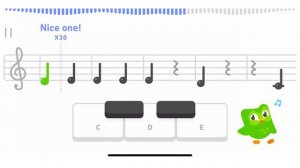 DUOLINGO Music! Learn to play piano on your phone 🎶 Cuteek 💚 #Duolingo