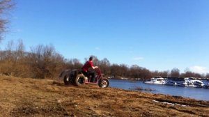 Мото-ВЕЗДЕХОД КАРАКАТ. САМОДЕЛКА - ПЯТАКИ ПО ПЕСКУ.