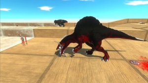 DARK T-REX vs DARK SPINO RACE BATTLE COMPETITION - Animal Revolt Battle Simulator ARBS