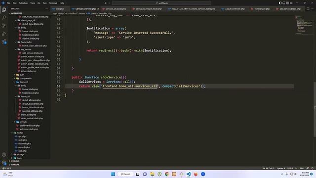 039 Laravel 9 Tutorial | Show Service Item In frontend