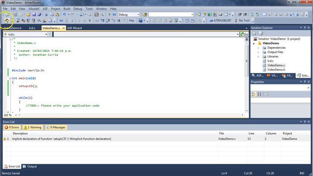 Embedded Software: Projects with Multiple Source Files and Atmel Studio
