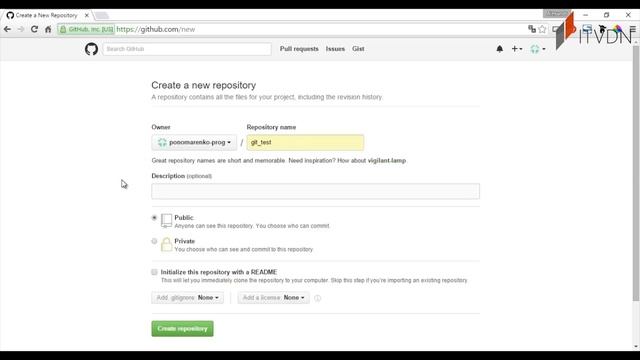 Основы использования Git. Урок 3. Работа с Github.