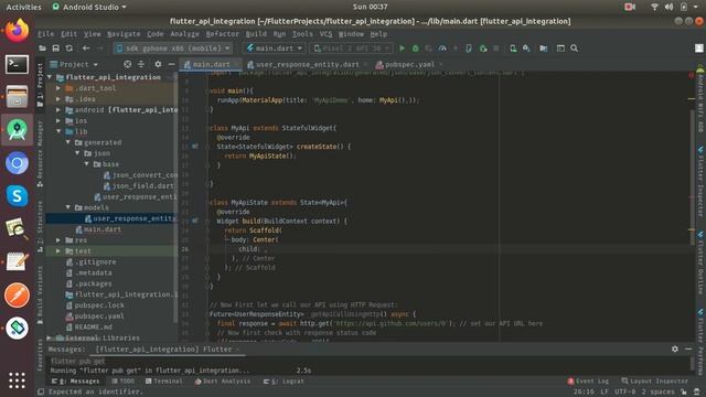 Flutter API Integration using http and dio
