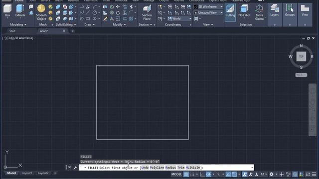 How to used Fillet Command in AutoCAD 2020 смотреть онлайн