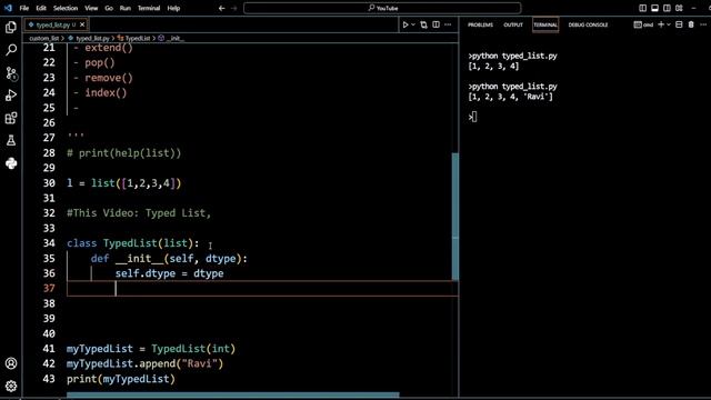 Typed List in Python | Custom List Class in Python | Advanced Python Series |Python OOPs| Hindi |