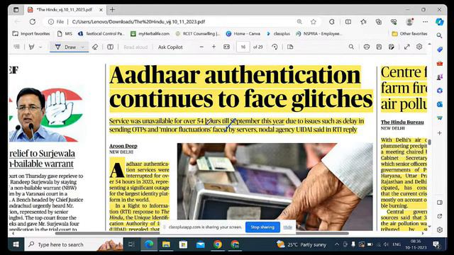 10 NOVEMBER 2023 | The Hindu News Analysis in Telugu by Lahari madam | UPSC Current Affairs 2023