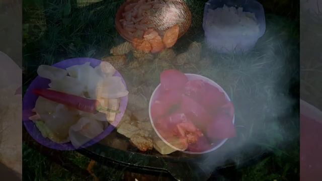 Как приготовить телятину с овощами на костре в казане.Нежное мясо в казане с овощами. Вкусный рецеп смотреть онлайн
