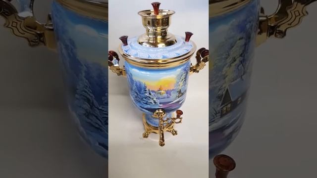 Самовар угольный 7 литров "Зима" - mastersamovar.ru смотреть онлайн