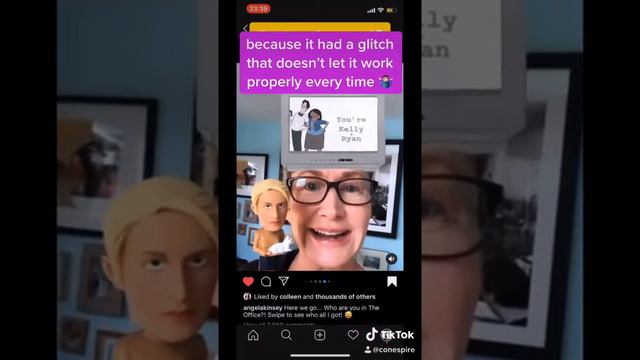 How to get IG mask that Angela Kinsey from The Office used on her Instagram. "which office person"