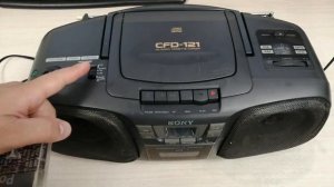 SONY CFD-121 Бумбокс 1996г. Проверка сд, аудиокассеты, радио. (Левша #42)