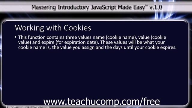 JavaScript Training Tutorial Working with Cookies