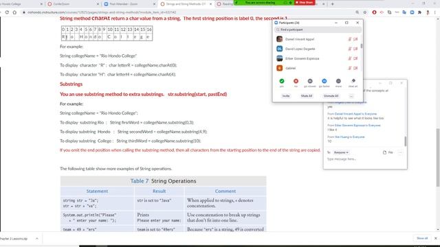 Java programming String and String methods, length, charAt, subString