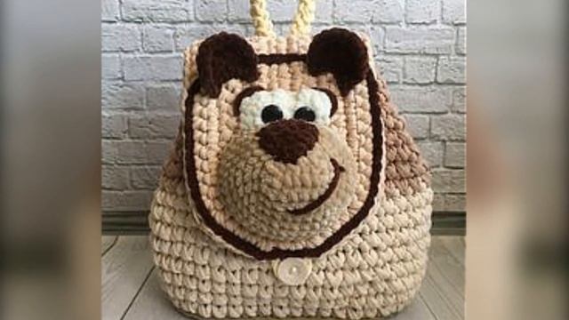 Модели вязания.Рюкзаки из лентовидной пряжи.