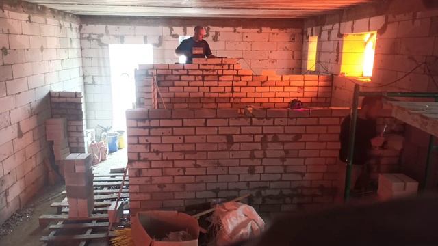 Кладка перегородок.