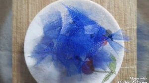 DIY МК Василек из фатина канзаши