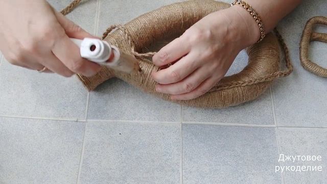 Необычная ваза из джута и тонкого шарика. Джутовое рукоделие. смотреть онлайн