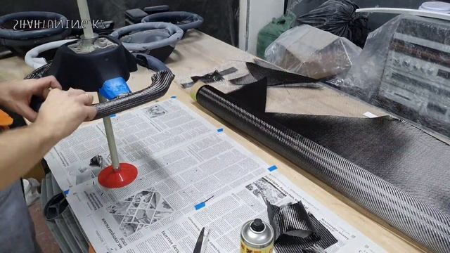 Аеатомия руля. Процесс работы: Ломиниция Карбоном смотреть онлайн