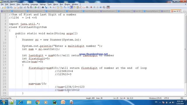 Java First Last Digit Sum in Java