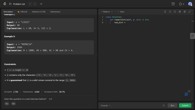 13. Roman to Integer. Решаем Leetcode на Python под бодрый фонк смотреть онлайн