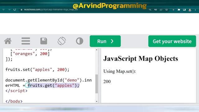 JavaScript Maps | How to Create a Map@arvindprogramming