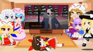 Touhou React to Horror!Sans VS Outer!Sans and Dust!Sans VS Horror!Sans (Animations)